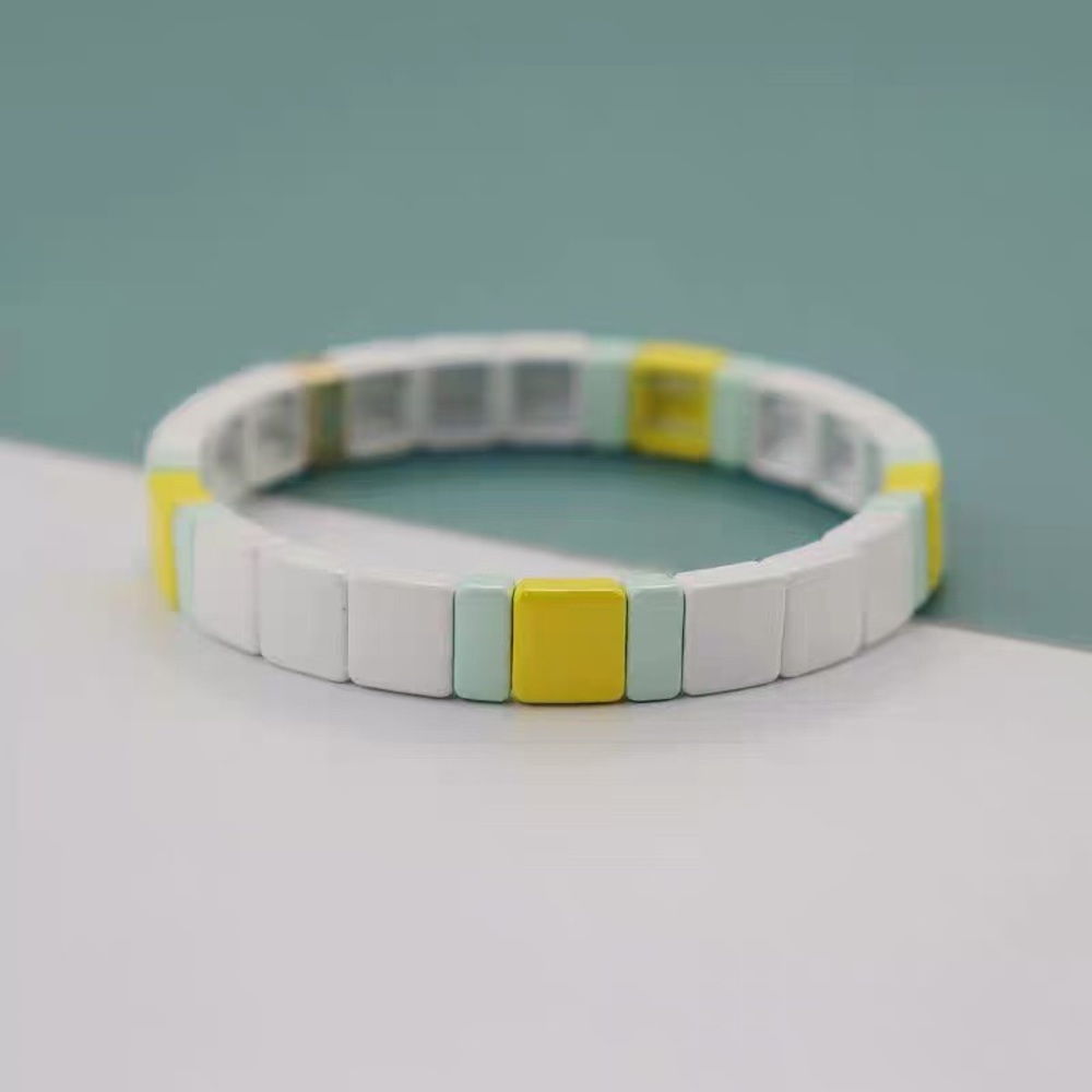 Roxanne Assoulin - Bit X Bit Yellow and White Stretch Bracelet